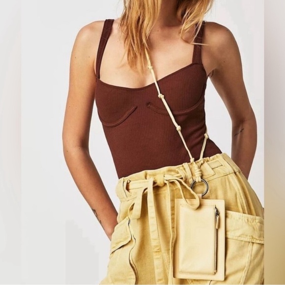 Free People Suns Out Crossbody Bag in Banana Cream Yellow $48 Leather - Picture 1 of 13